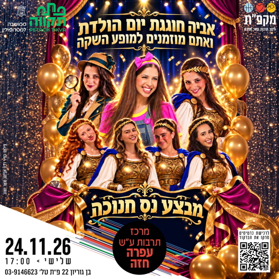 תמונת מועד אירוע: ״מבצע נס חנוכה״ עם כוכבת הילדים אביה במרכז תרבות ע"ש עופרה חזה